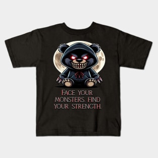 Face your monsters find your strength. Kids T-Shirt